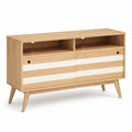 Buffet TV en bois de chêne avec portes coulissantes 120x45x80 cm