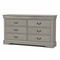 Commode en Bois avec 6 Tiroirs Gris 150x80x40cm