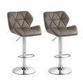 Lot de 2 tabourets de bar réglables en similicuir Marron et métal chromé