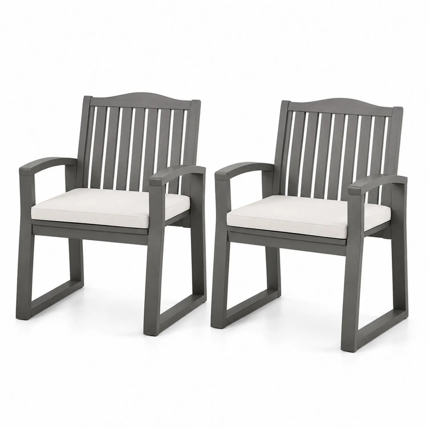 Lot de 2 chaises en polypropylène avec coussins