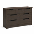 Commode en bois marron avec 7 tiroirs 140x80x45 cm