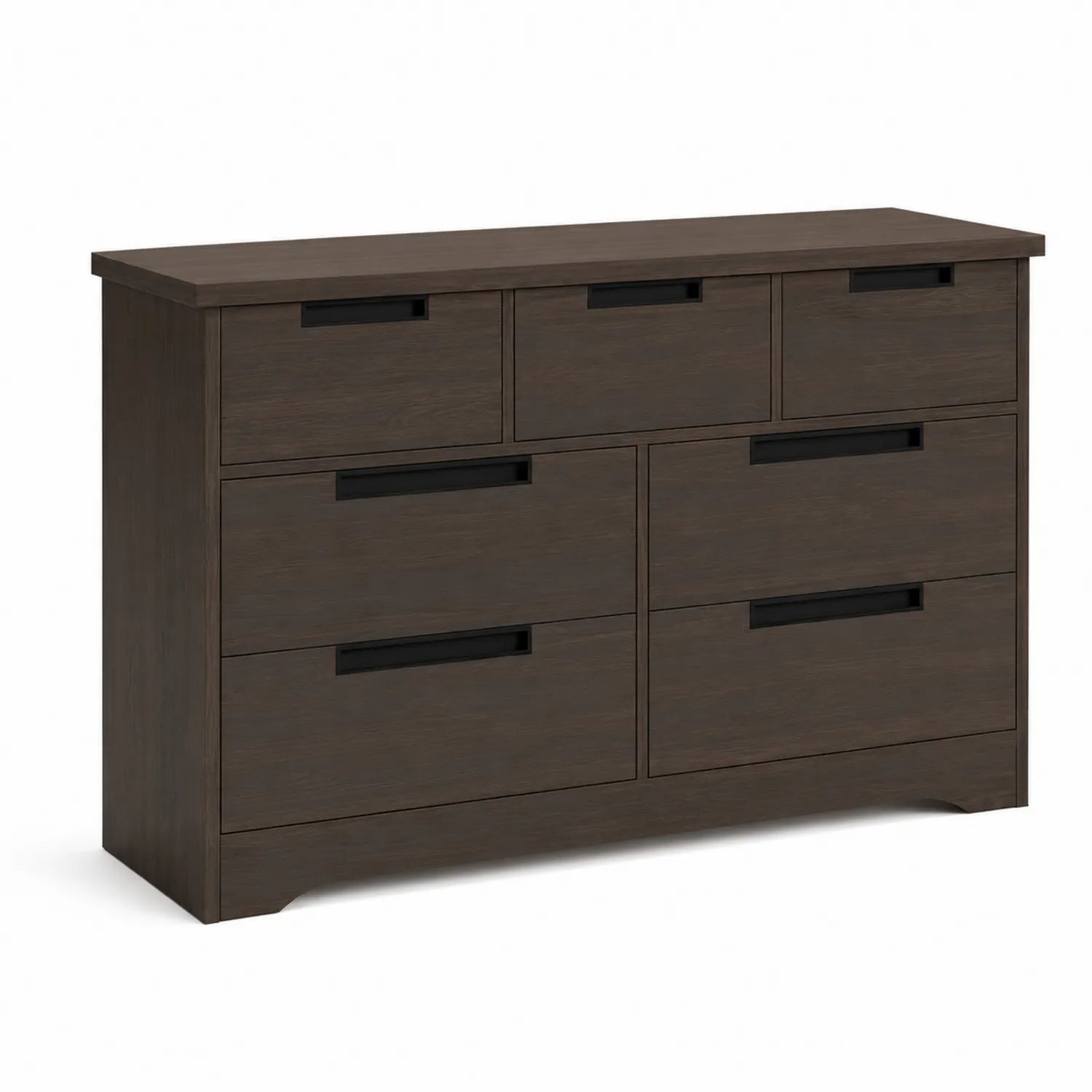 Commode en bois marron avec 7 tiroirs 140x80x45 cm