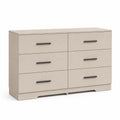 Commode à 6 tiroirs en bois beige 120 x 40 x 75 cm