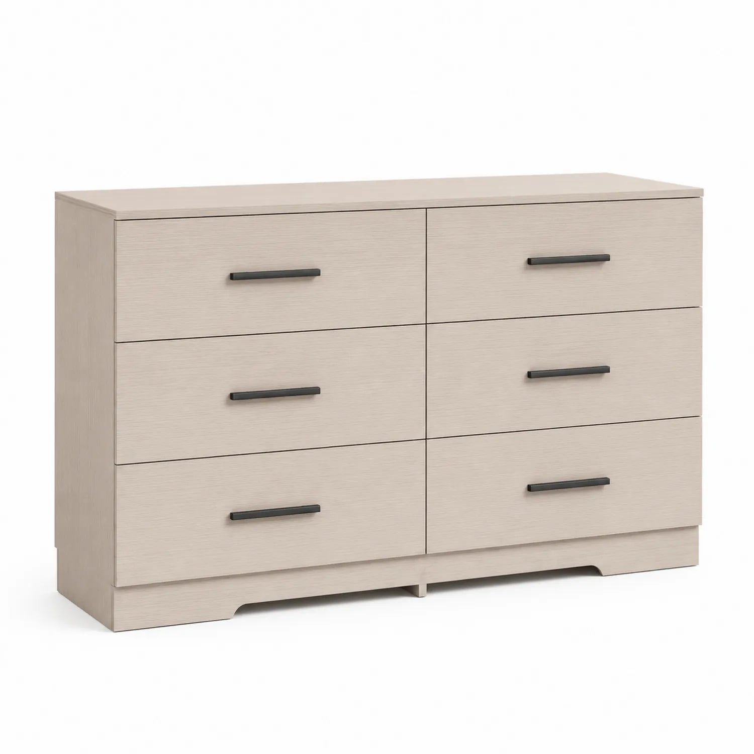 Commode à 6 tiroirs en bois beige 120 x 40 x 75 cm