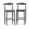 Tabourets de bar en polypropylène gris lot de 2