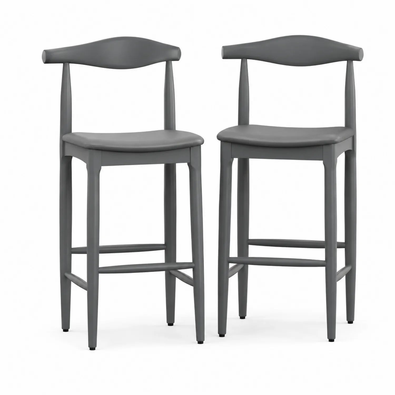 Tabourets de bar en polypropylène gris lot de 2