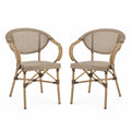 Lot de 2 chaises d'extérieur en aluminium et tissu textilène Beige